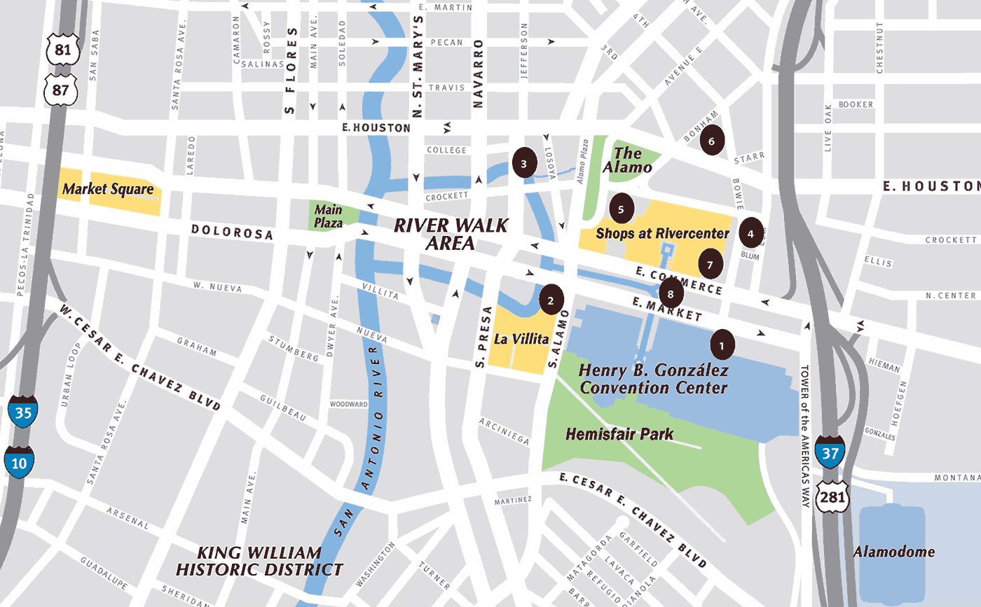 San Antonio Riverwalk Map Pdf Maps For You