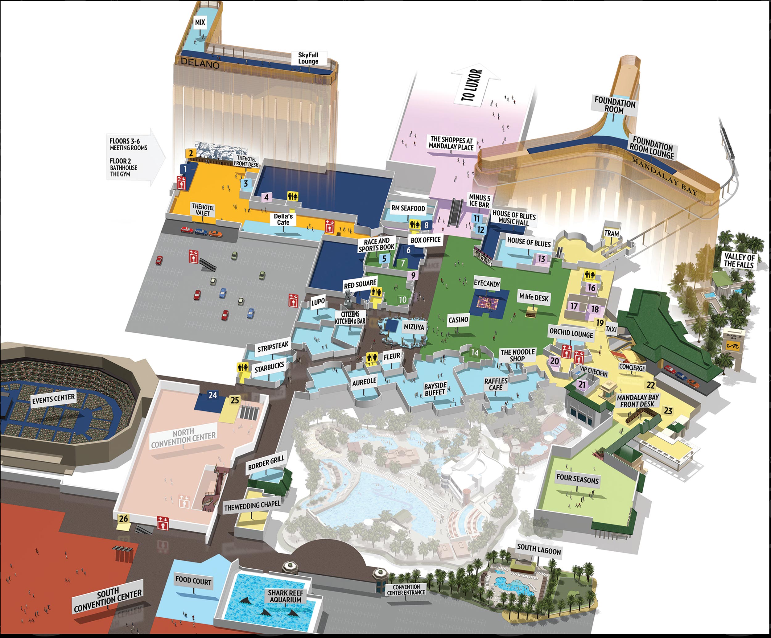 mandalay bay las vegas map