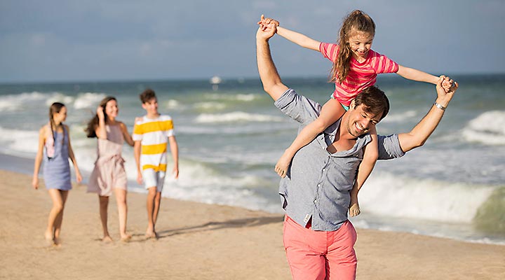 Family on the beach