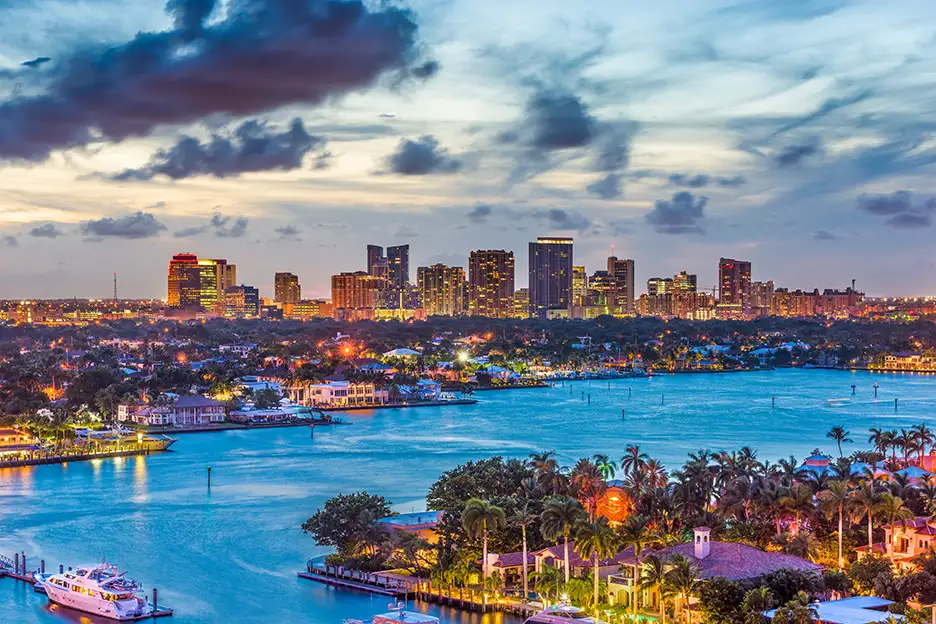 Ft. Lauderdale skyline at night