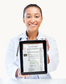 Therapist holding a tablet