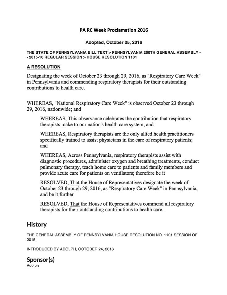 Pennsylvania Proclamation