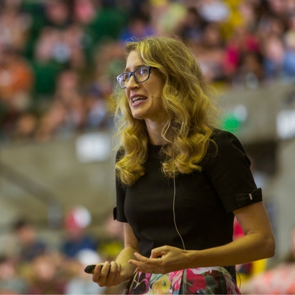 Photo of Dr. Natalie Stavas speaking