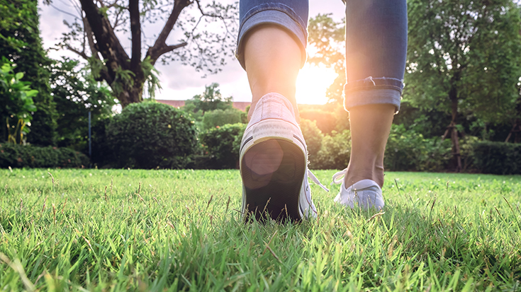 woman walking in the park