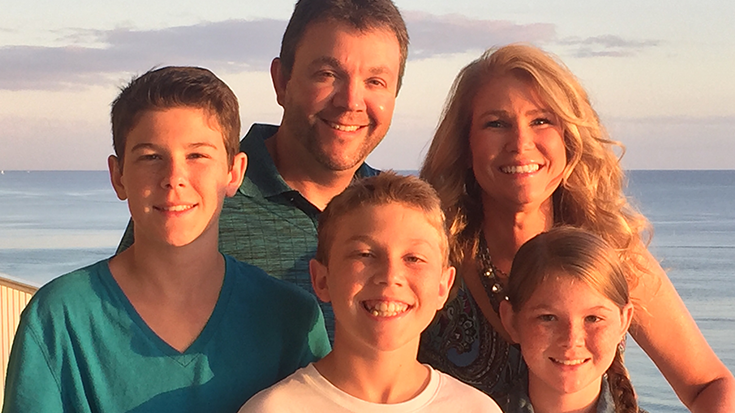 Good Press: Elizabeth Summitt, RRT, (back right) with her husband, fellow AARC Member Joseph Summitt, RRT (back left) and their children, shared her experience as a parent working with Riley Hospital in Indiana.