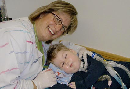 Christine Hartling with young patient