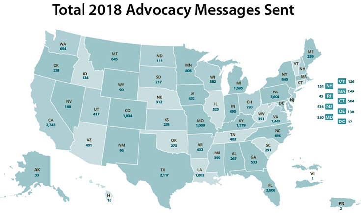 US Map 2018 with numbers