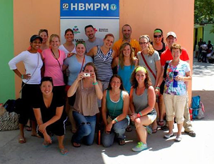 Kellie Carroll and fellow volunteers in Haiti