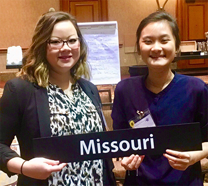 Photo of Allison Toney and fellow student at HOD meeting in Las Vegas