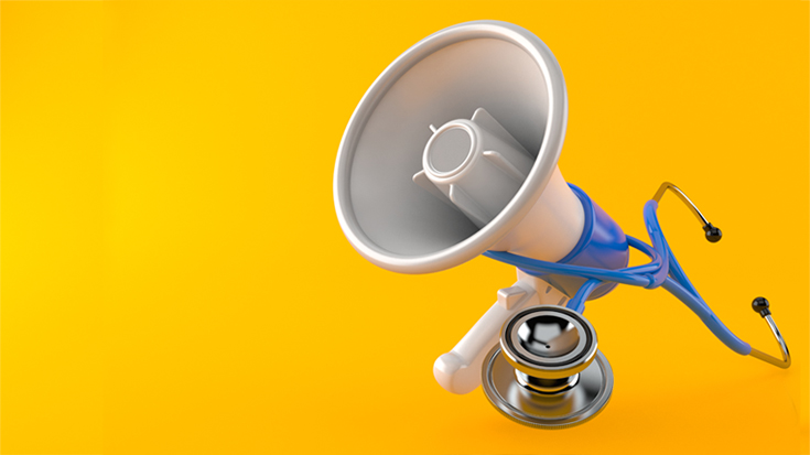 megaphone with stethescope