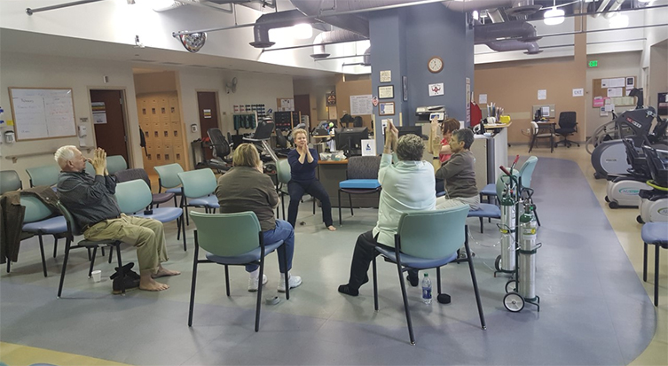 photo of chair yoga class at UCHealth