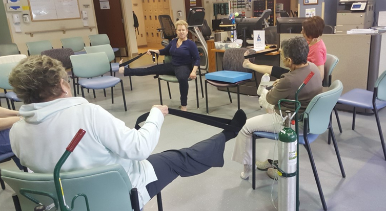 photo of chair yoga class at UCHealth
