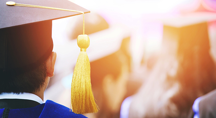 image of graduate looking forward