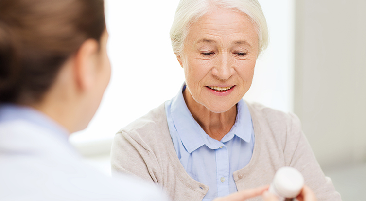 COPD patient review medication with medical professional
