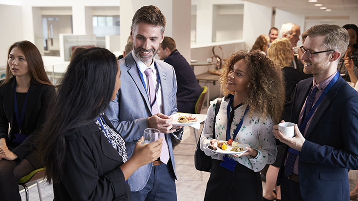 respiratory therapists networking at conference