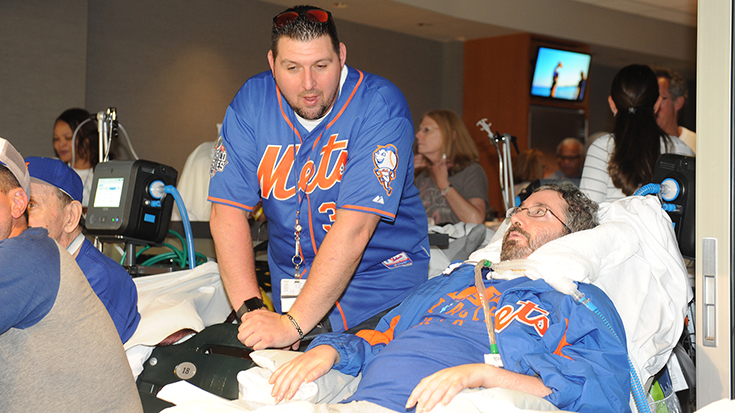 The Citifield suite was essentially transformed into an ICU setting.