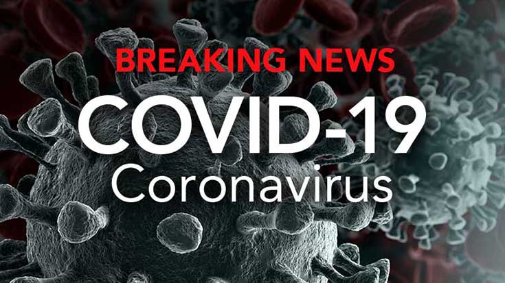 COVID-19 breaking news graphic