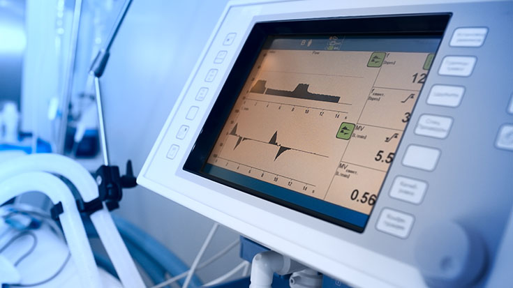 image of ventilator machine to promote COVID-19 assistance