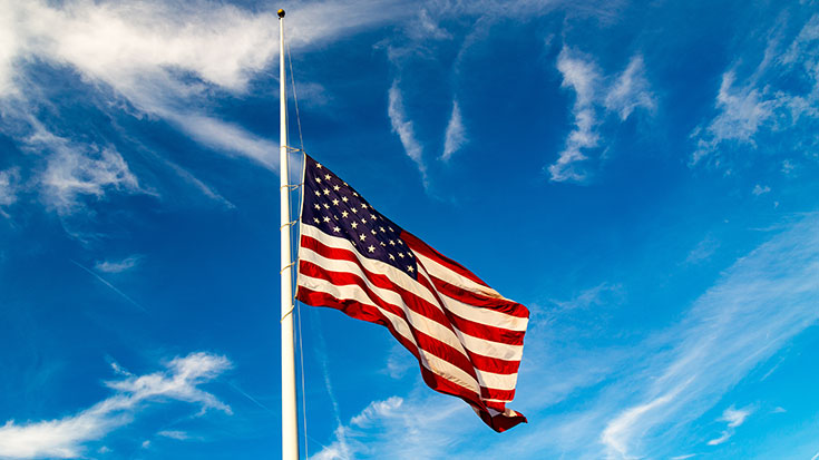 Image of US Flag at half-staff