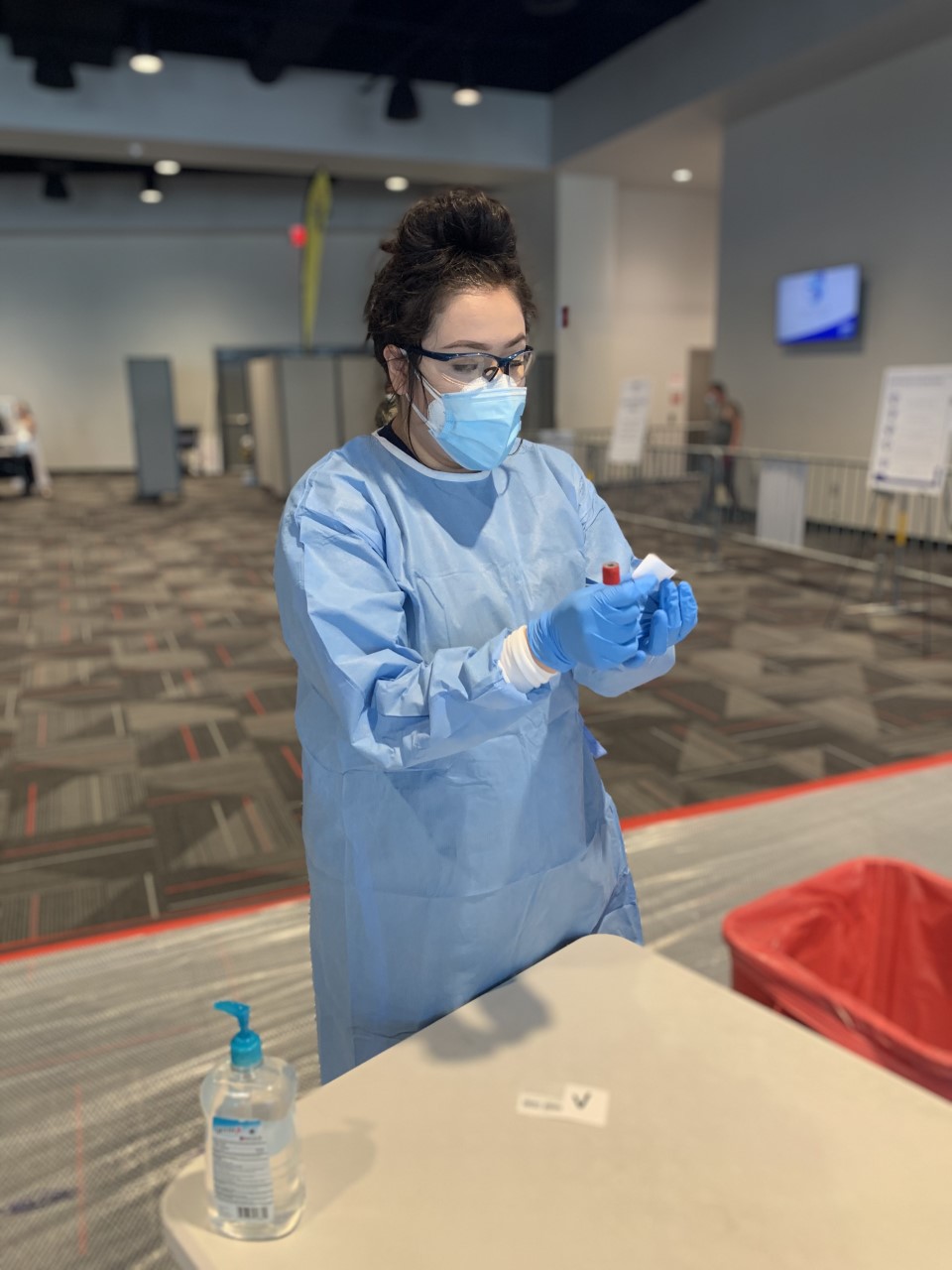 Good Press: Diana Vega, RRT, working at COVID-19 testing facility.