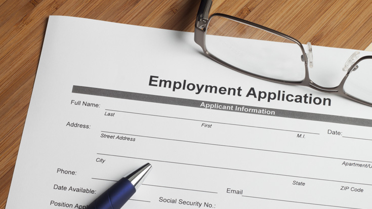 image of an employment application