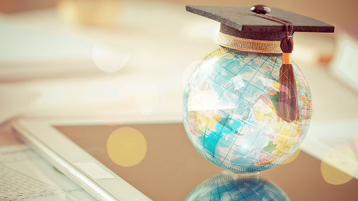 globe with graduation cap